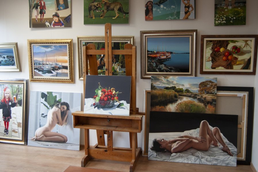 Immagine aggiuntiva 1: Fotorealismo Natura morta Pittura "Natura morta di ciliegie iperrealistica", pittore Valeri Tsvetkov olio tela 