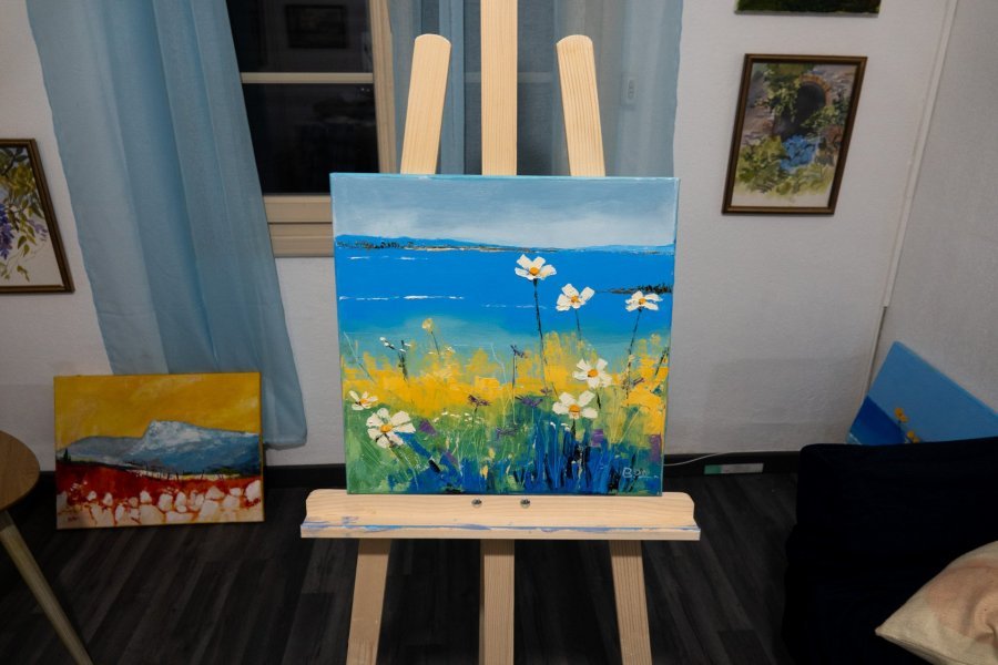 Imagen adicional 1: Arte moderno Paisaje Pintura "Playa florida con un cuchillo", pintor Patrick BAUQUEL óleo lienzo 