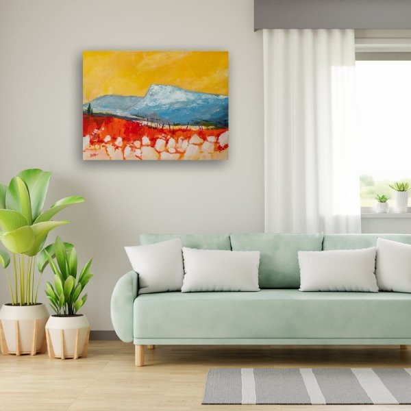 Additional view 1: Abstract Landscape Painting Lands of Provence IV by painter Patrick BAUQUEL oil canvas 