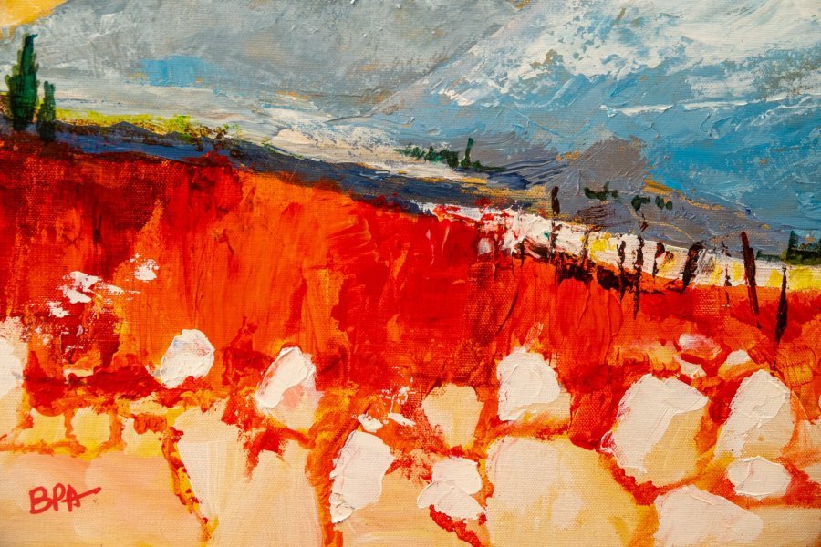 Additional view 2: Abstract Landscape Painting Lands of Provence IV by painter Patrick BAUQUEL oil canvas 