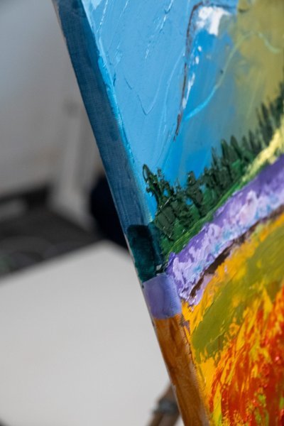 Imagen adicional 5: Arte moderno Paisaje Pintura "Amapolas en Provenza", pintor Patrick BAUQUEL óleo lienzo 