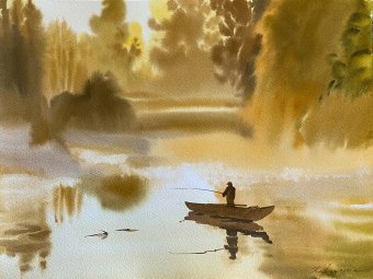 Foggy Morning: Fishing