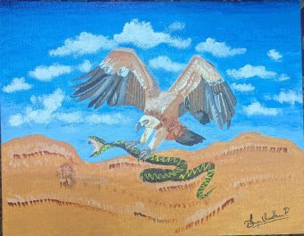 Pittura "Vendicativo", pittore DHIVYA VADHANA P acrilico tela alla Jose Art Gallery