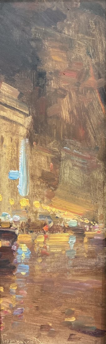 Pintura "Melodía de luces", pintor Denis Gorodnichiy óleo cartulina en Jose Art Gallery