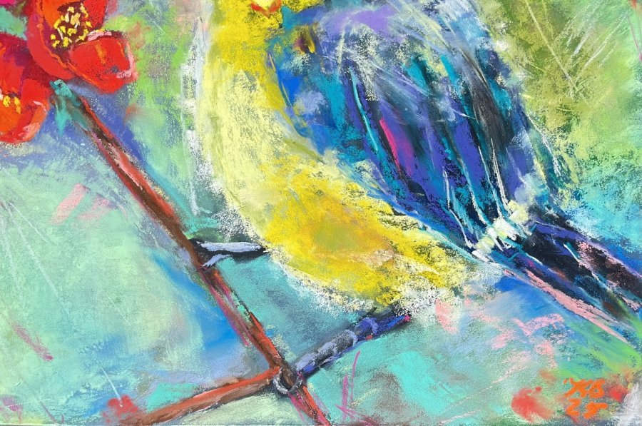 Additional view 2: Impressionism Animal Painting Color Flight by painter Katerina Kovalchuk pastel paper 