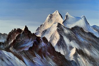 Painting "Mountain peak in the Himalayas" by painter Anna Shkolik acrylic canvas at Jose Art Gallery