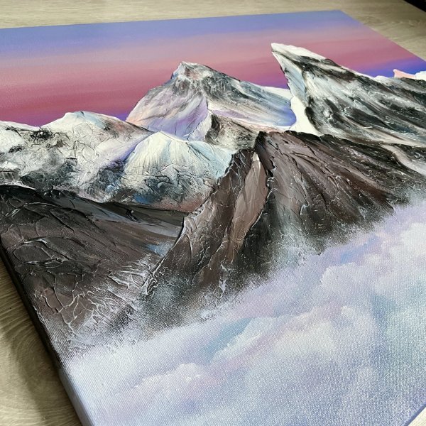 Additional view 5: Contemporary Art Landscape Painting Everest Mountain Landscape by painter Anna Shkolik acrylic canvas 