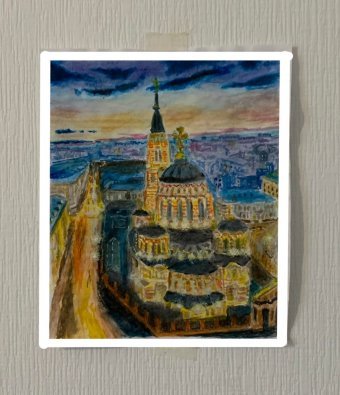 Pintura "Catedral de la Anunciación de Járkov", pintor Vs acuarela papel en Jose Art Gallery