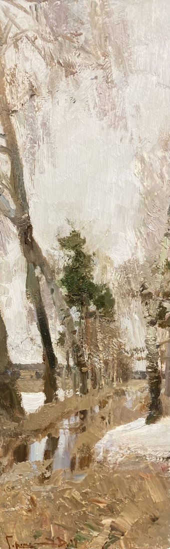 Pintura "Silencio de transformación", pintor Denis Gorodnichiy óleo cartulina en Jose Art Gallery