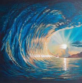 Painting "Sea Motion" by painter Olena Bajenova acrylic cardboard at Jose Art Gallery
