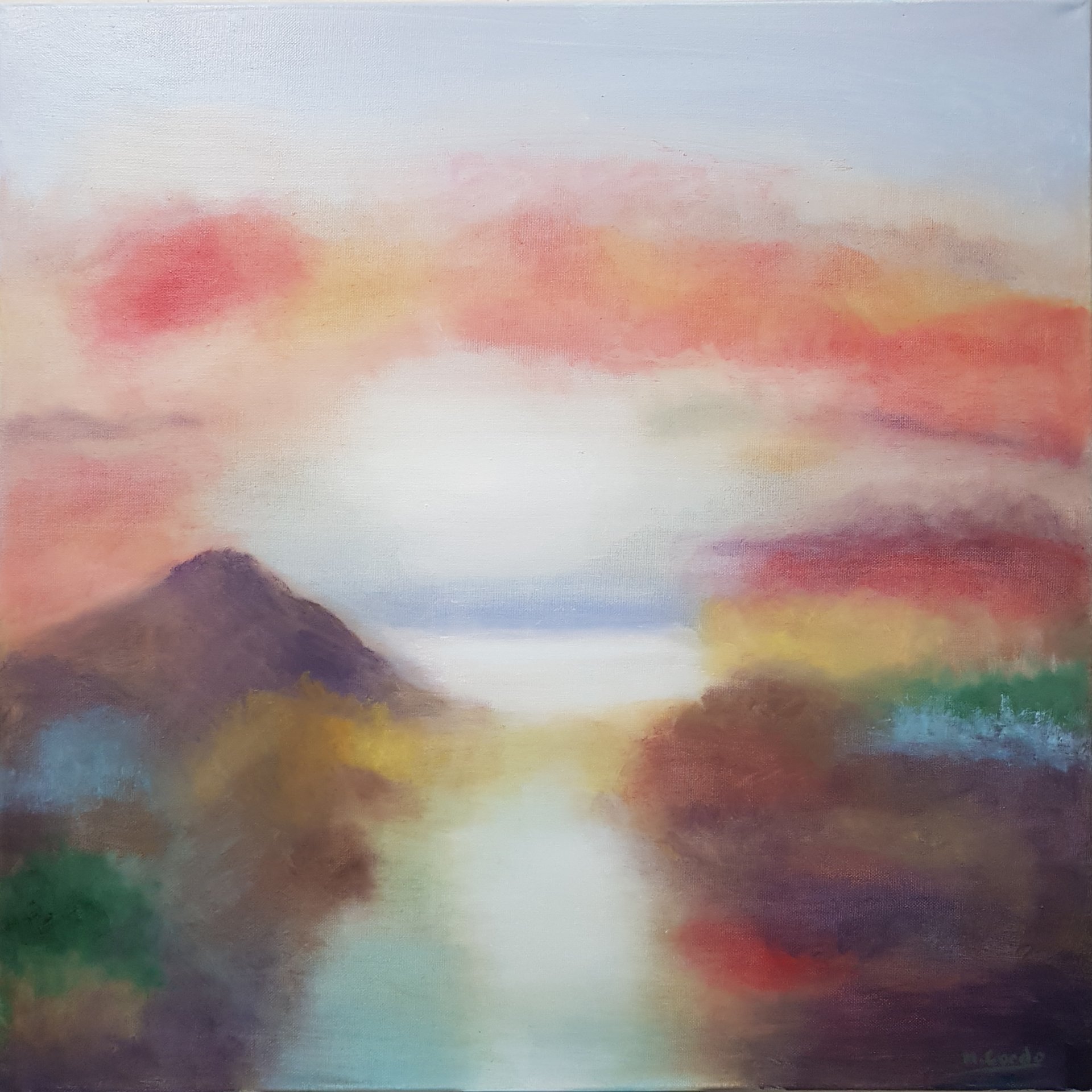 Light of Dawn: Abstract Landscape Drawing - Mercedes Gordo
