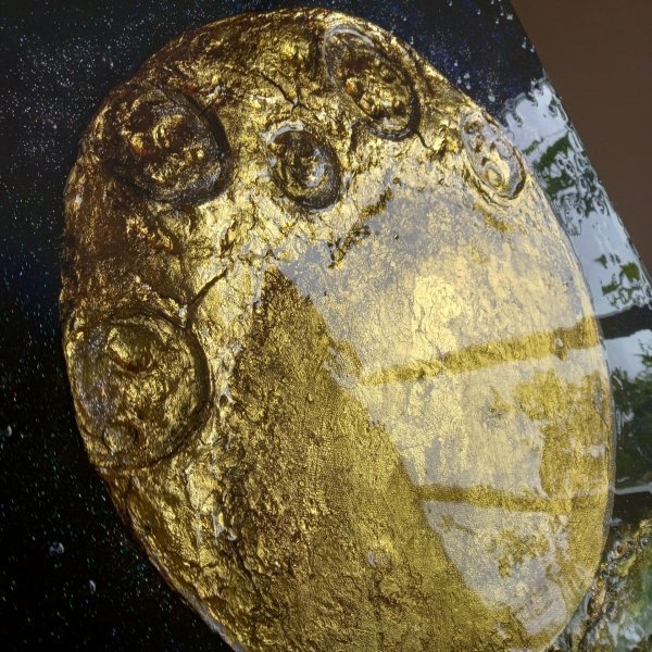 Additional view 6: Impressionism Marine Art Painting In the Moonlight by painter ChristinaArtTextour acrylic canvas 