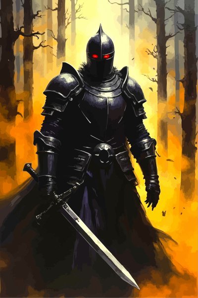 Shadow of the Black Knight Digital Art - Viktor Levchenko