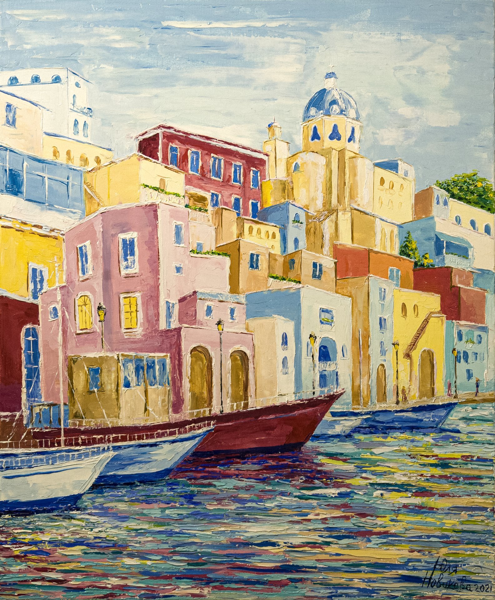 Costa de Grecia: Brisa marina Pintura de YULIIA NOVIKOVA