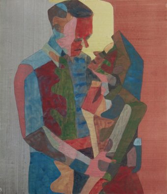 Pintura "Pareja #08", pintor Martin Singer acrílico papel en Jose Art Gallery