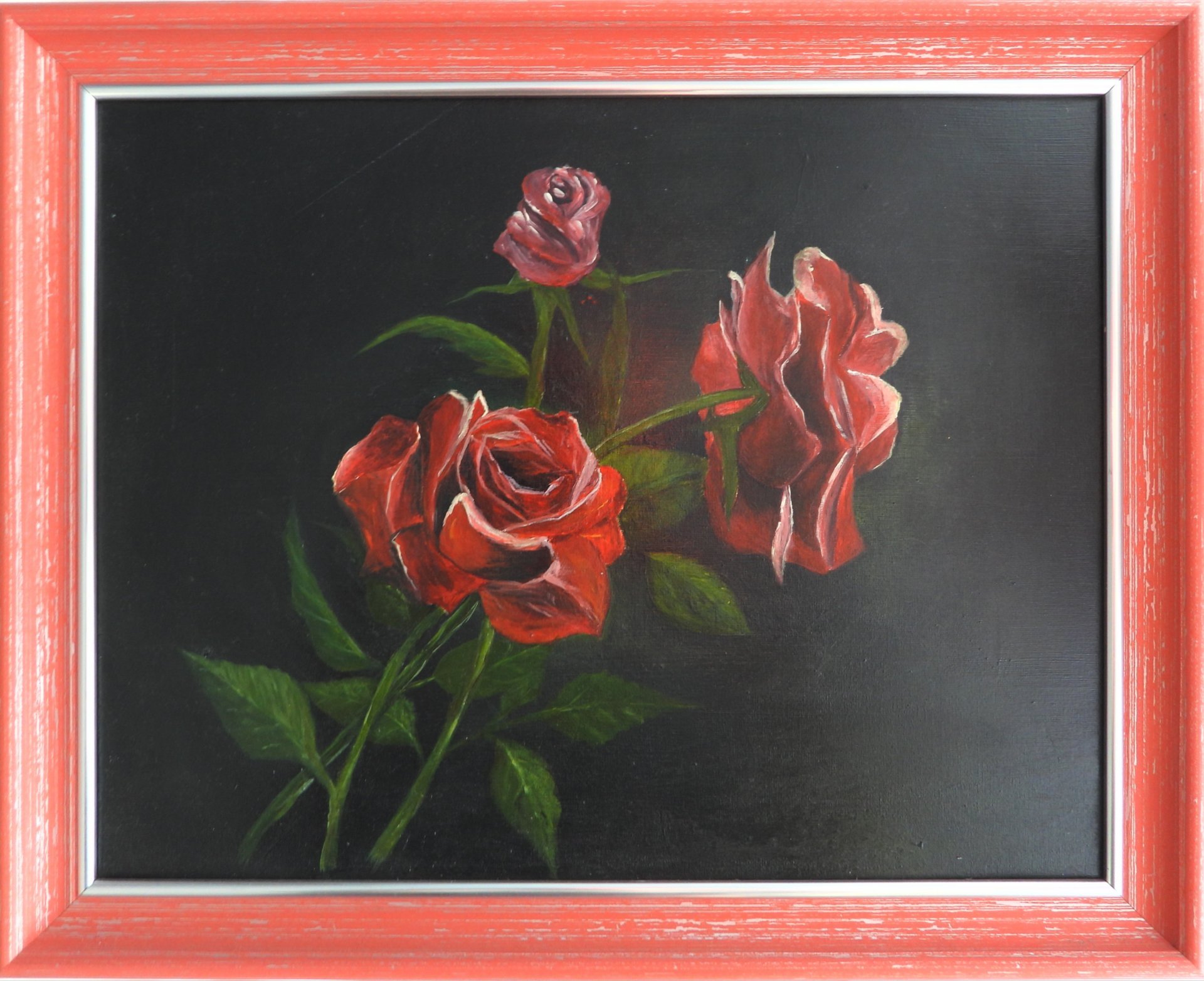 The Art of Roses: Floral Whispers Painting by Mariana Tatarchuk de V.