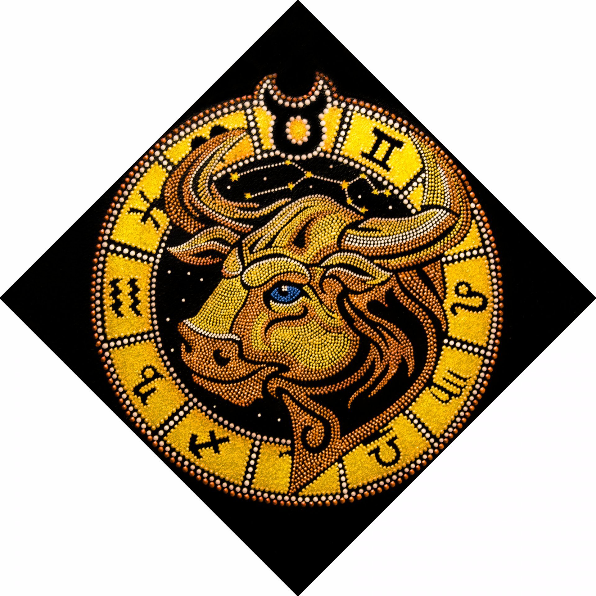 Zodiac sign Taurus Painting by YULIIA NOVIKOVA