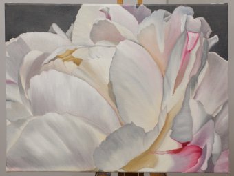 Painting "Portrait of a Peony" by painter Nelia Hryhorenko oil canvas at Jose Art Gallery