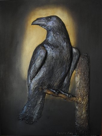 Pittura "Veggente Nero", pittore Larisa Ruy acrilico tela alla Jose Art Gallery