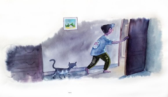 BOY WITH CAT