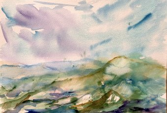 Peinture "La lumière à travers le chaos", peintre Tetyana Bilous aquarelle papier à la Jose Art Gallery