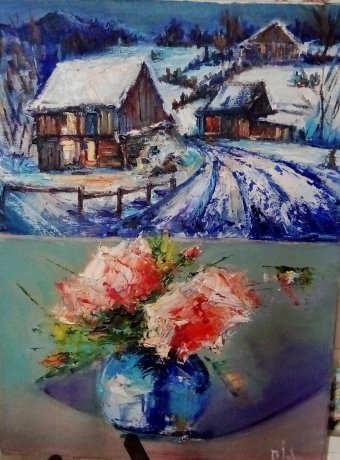 Розы в зимнем ландшафте