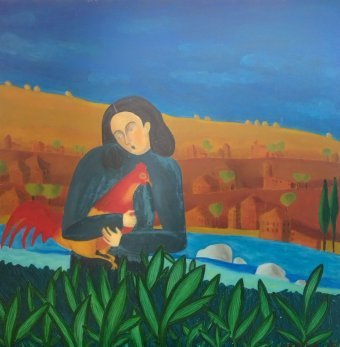 Живопись "Украденный петух: Природа и свобода", живописец Irinka Sichinava масло холст в Jose Art Gallery