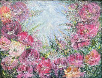 Графика "Симфония цветов", иллюстратор Asiya Ray акрил холст в Jose Art Gallery