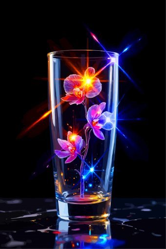 Digital Art "Radiant Orchid in Glass" by digital artist Viktor Levchenko at Jose Art Gallery
