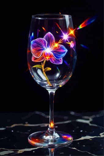 Digital Art "Violet Flame Blossom" by digital artist Viktor Levchenko at Jose Art Gallery