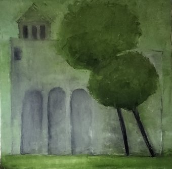 Живопись "Древняя архитектура на кладбище", живописец Irinka Sichinava масло холст в Jose Art Gallery