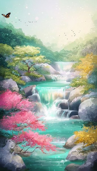 Imagen adicional 1: Pinturas Animalista Arte digital "Pavo real y flores: la estética de la naturaleza", artista digital Viktoriya Denisenko 