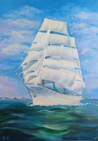 Pintura "Nas Asas da Brisa", pintor Oksana Potomkina óleo tela de pintura na Jose Art Gallery