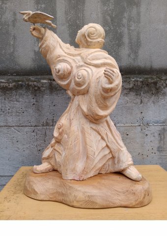 Sculpture "Flight: Liberty Sculpture" by sculptor Vladyslav Kolomoiets Wood at Jose Art Gallery