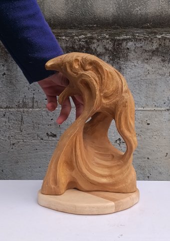 Escultura "Oso: símbolo del movimiento ascendente", escultor Vladislav Kolomoec Madera en Jose Art Gallery