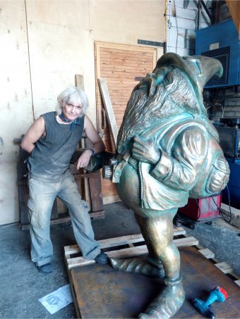 Sculpture "Dwarf." by sculptor Vladyslav Kolomoiets Wood at Jose Art Gallery