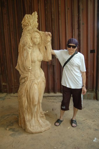 Sculpture "Forest song." by sculptor Vladyslav Kolomoiets Wood at Jose Art Gallery