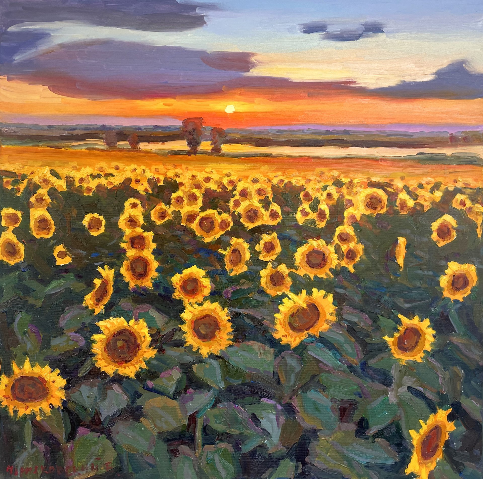 sunflowers-painting-by-yevgeny-chernyakovsky