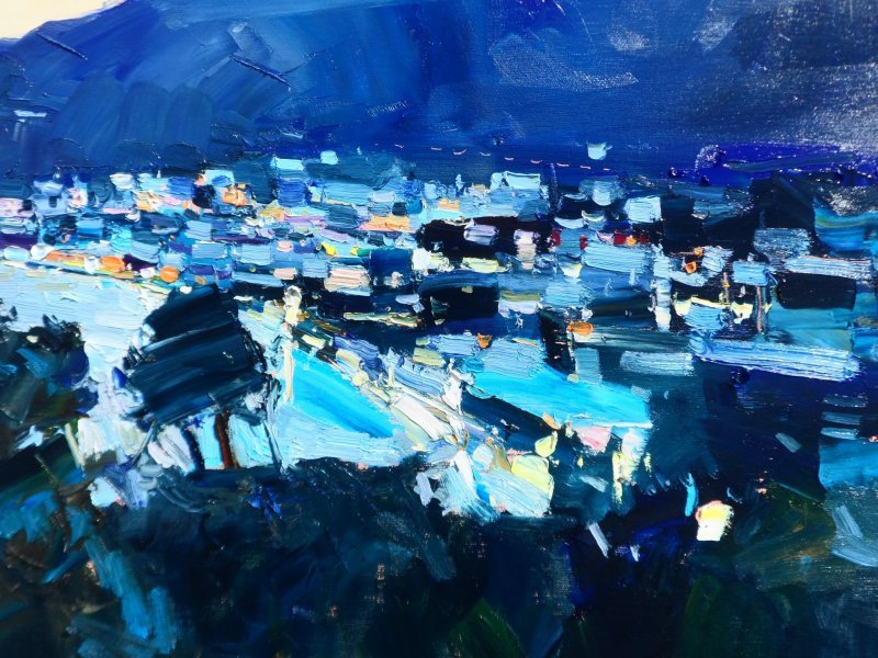 Additional view 2: Expressionism Landscape Painting Evening Italy by painter Yehor Dulin oil canvas 