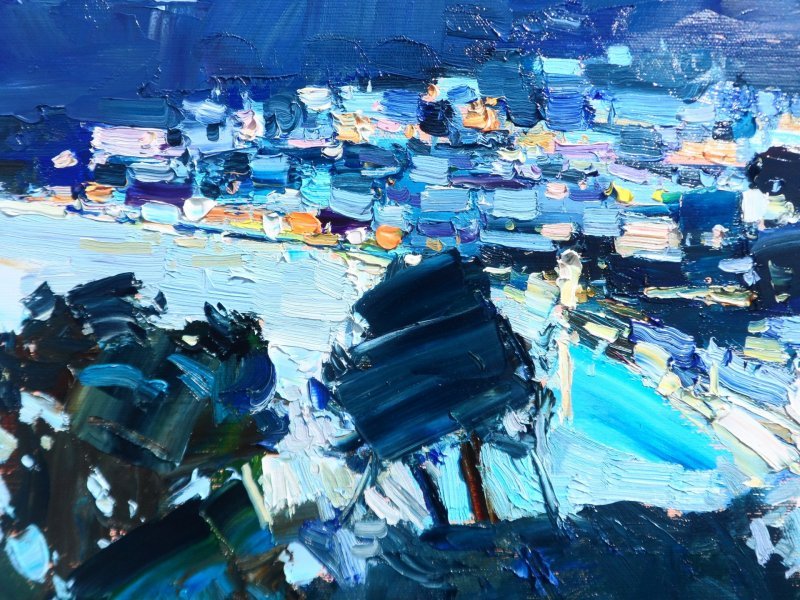 Additional view 3: Expressionism Landscape Painting Evening Italy by painter Yehor Dulin oil canvas 
