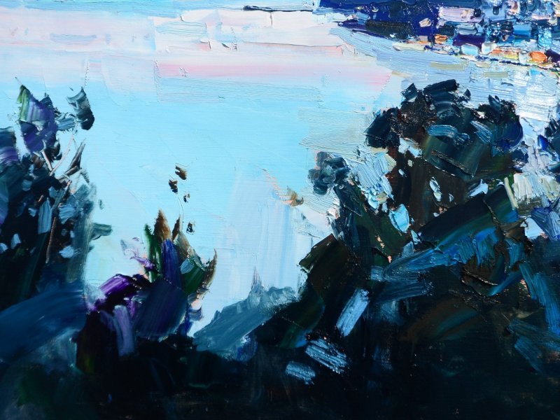 Additional view 4: Expressionism Landscape Painting Evening Italy by painter Yehor Dulin oil canvas 