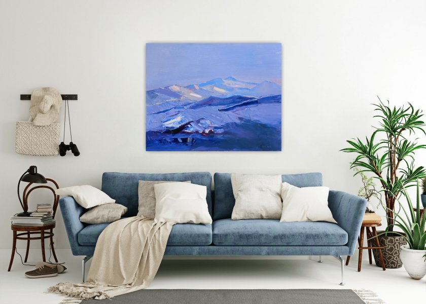 Expressionism Landscape Painting Alps by painter Yehor Dulin oil canvas 