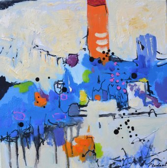 Pittura "Luci della città", pittore Pol Ledent olio tela alla Jose Art Gallery