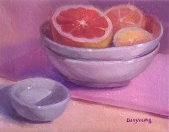 Painting "Pink light" by painter Eun Young Yun oil canvas at Jose Art Gallery