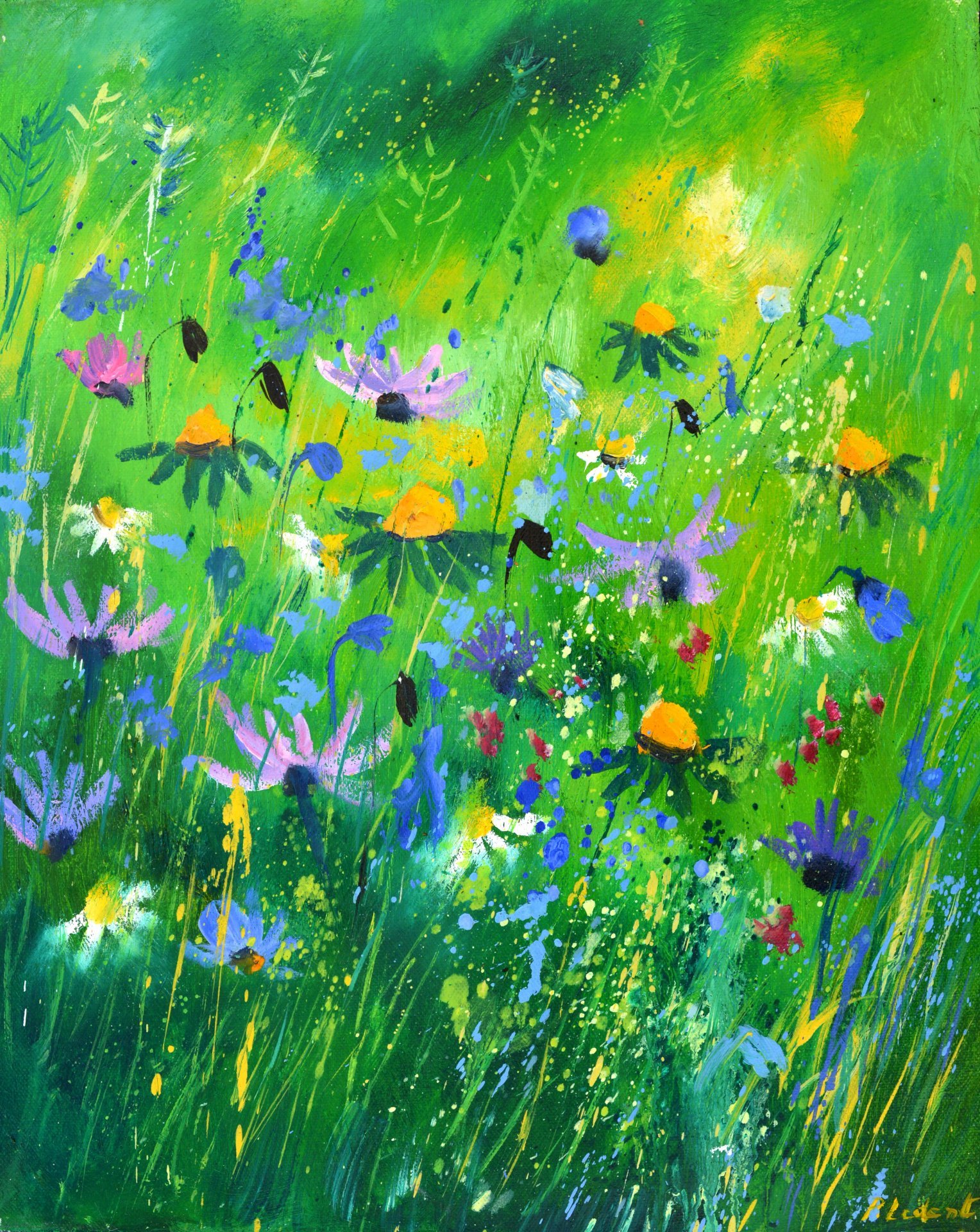 Wild flowers 45 Painting by Pol Ledent - Jose Art Gallery