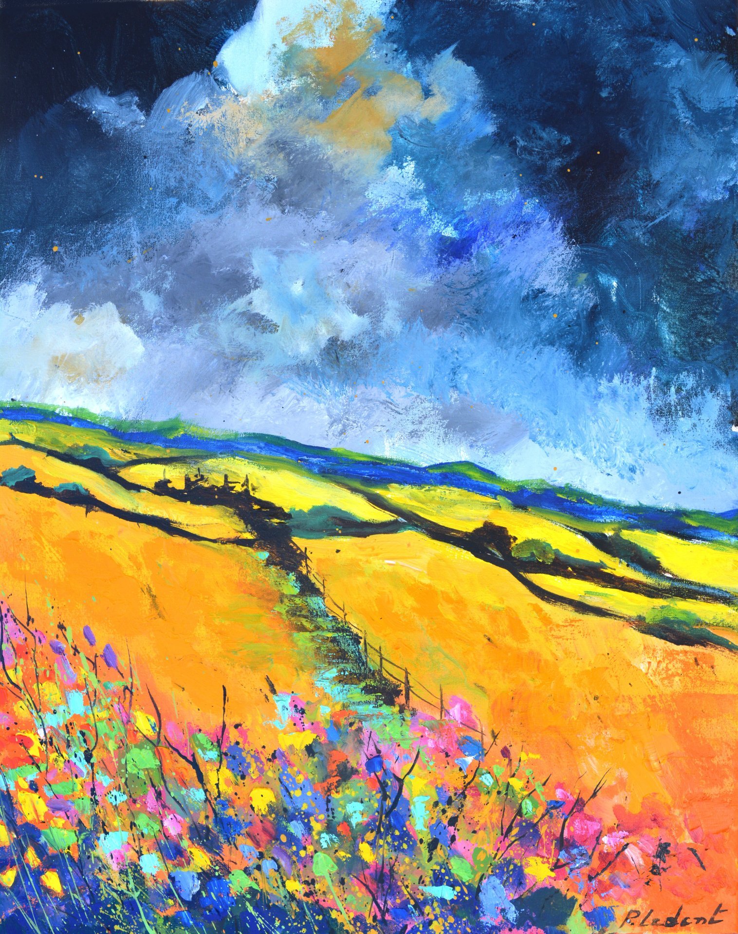 アート/エンタメ/ホビー summerparadise 2021 IMPACTors Summer fields before the storm Painting by Pol Ledent