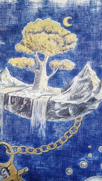 Additional view 2: Surrealism Mythological Drawing Dreams. Octopus by illustrator Olga Rybina drawing ink paper 