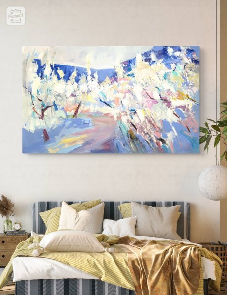 Additional view 7: Expressionism Landscape Painting My spring garden by painter Yehor Dulin acrylic canvas 