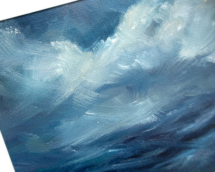 Stormy Blue Painting by Adrienn Pécsek - Jose Art Gallery