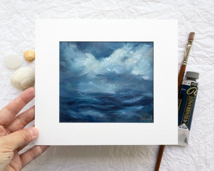 Stormy Blue Painting by Adrienn Pécsek - Jose Art Gallery